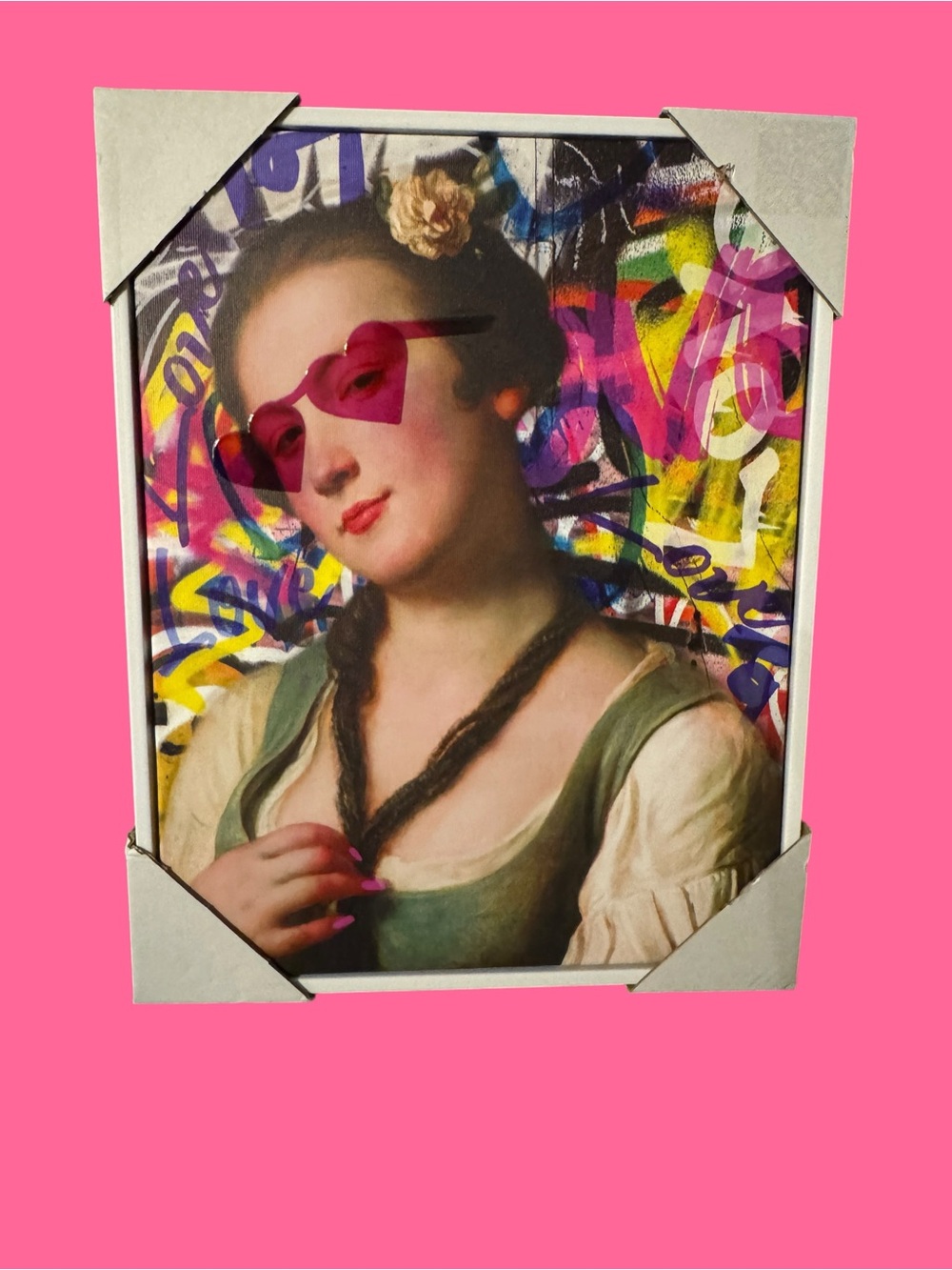 Hobby Lobby Pop Art Lady Canvas Wall Art Graffiti Sunglasses NWT